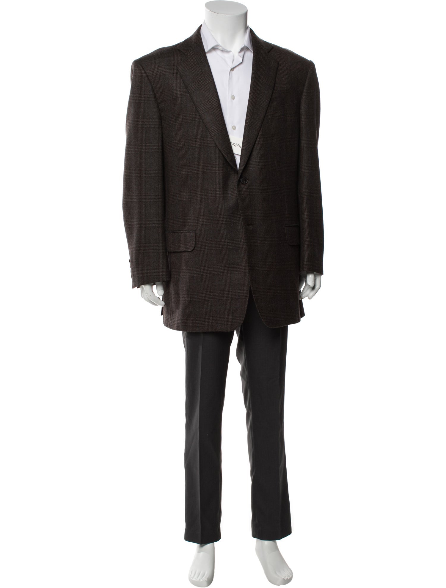 Ermenegildo Zegna Wool Plaid Print Blazer