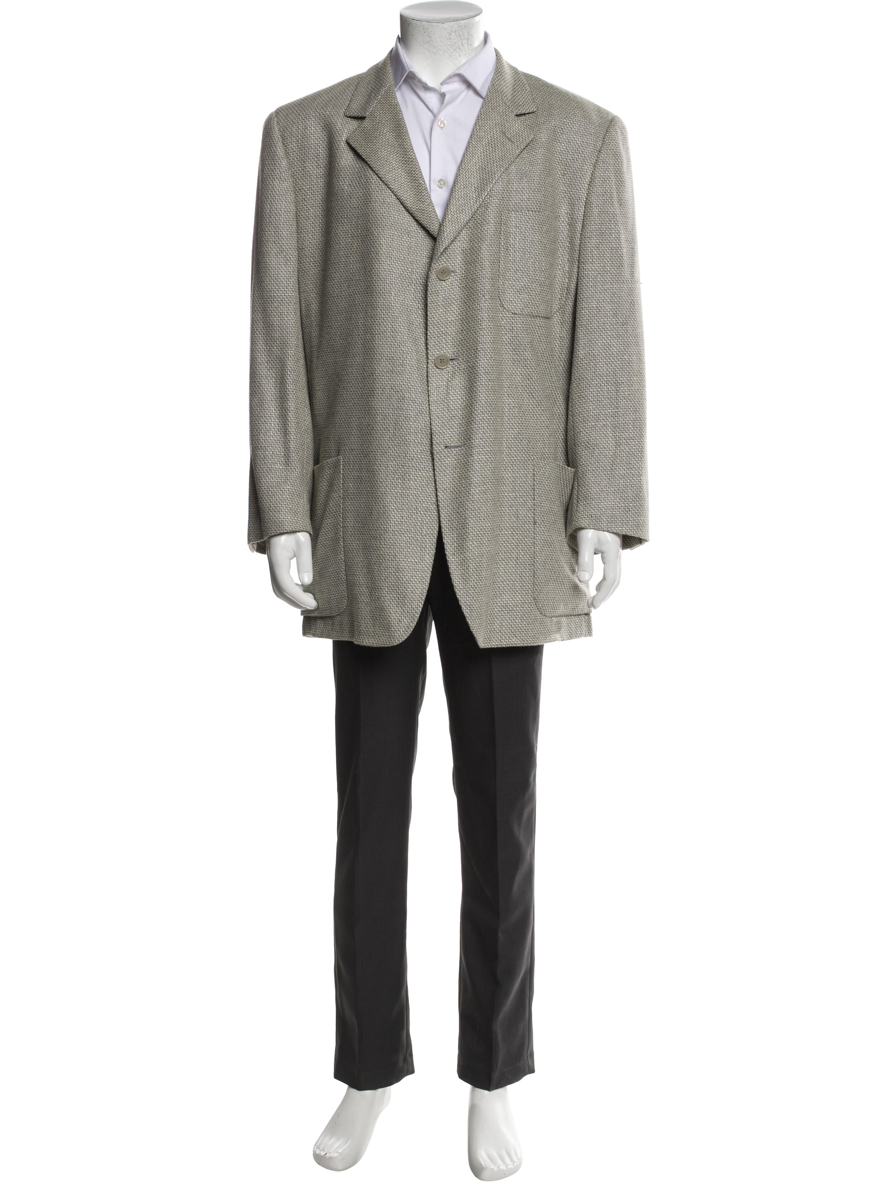 Ermenegildo Zegna Silk Houndstooth Print Overcoat