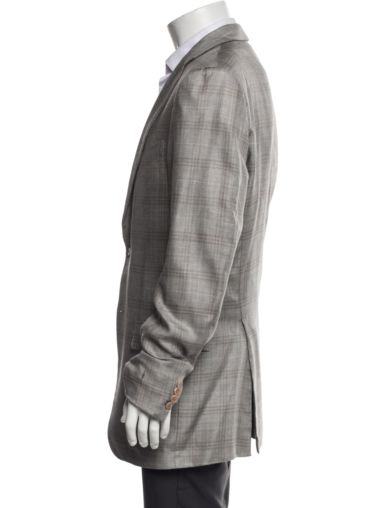 Ermenegildo Zegna Cashmere Plaid Print Blazer