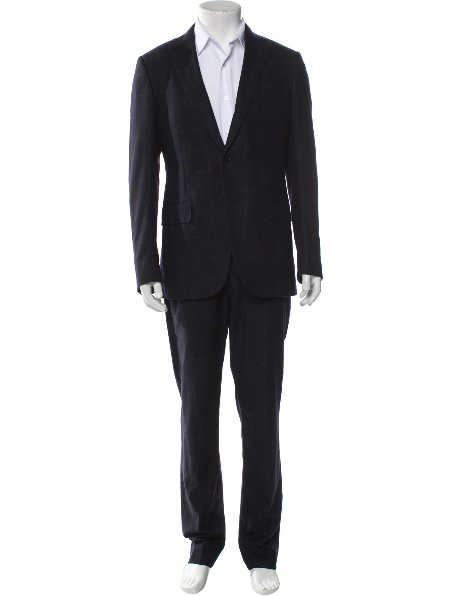 Ermenegildo Zegna Wool Plaid Print Two-Piece Suit
