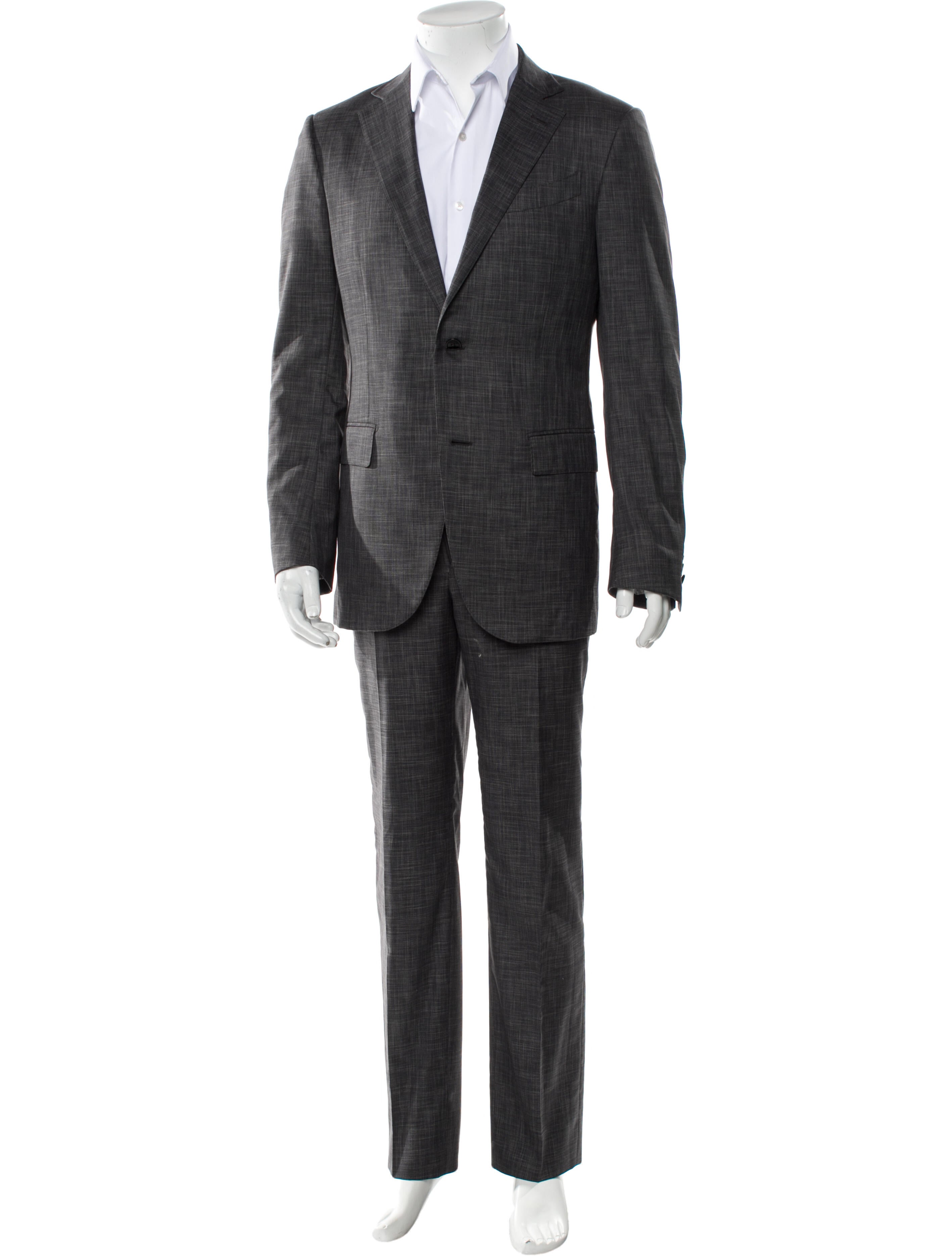 Ermenegildo Zegna Wool Plaid Print Two-Piece Suit