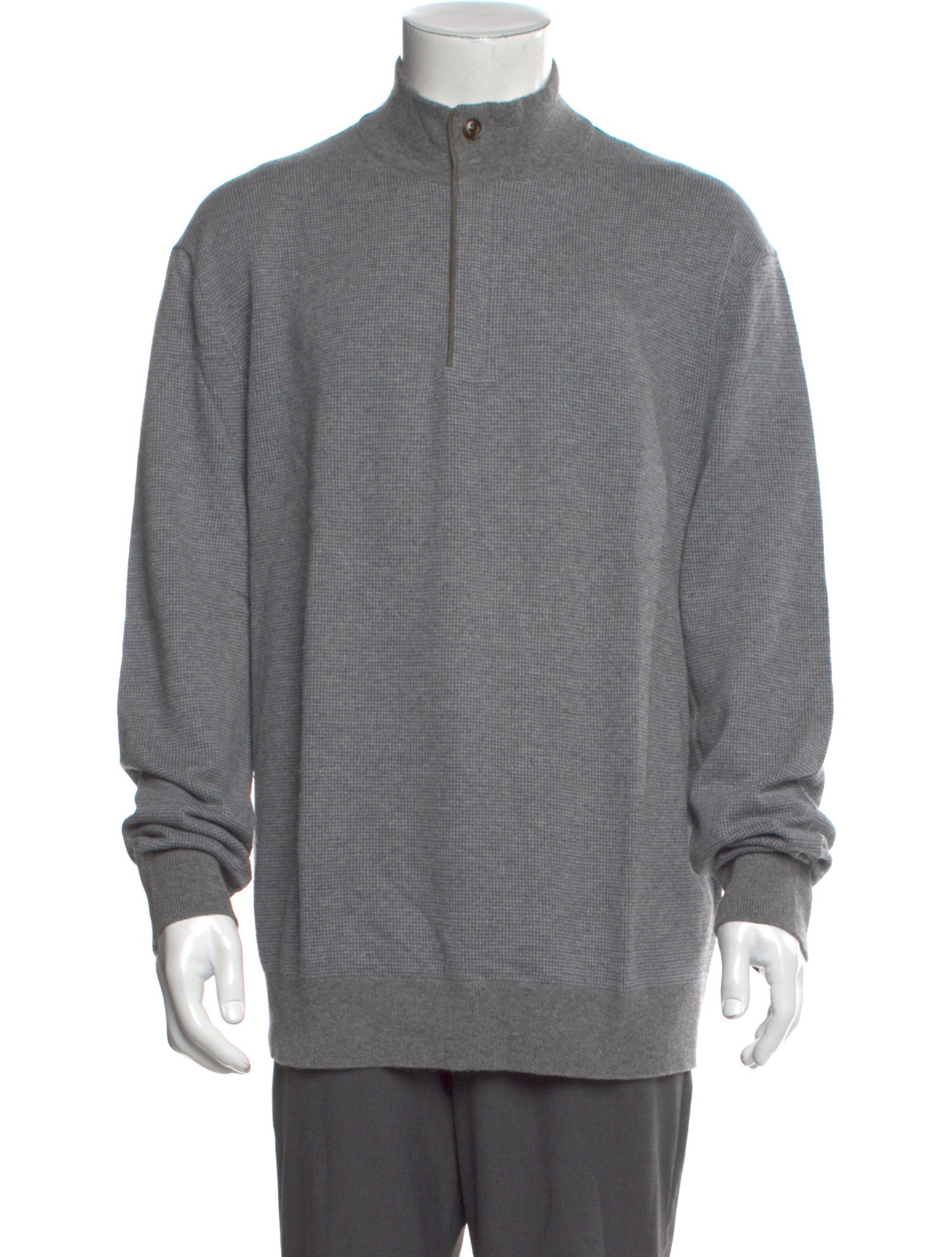 Ermenegildo Zegna Cashmere Mock Neck Polo Sweater