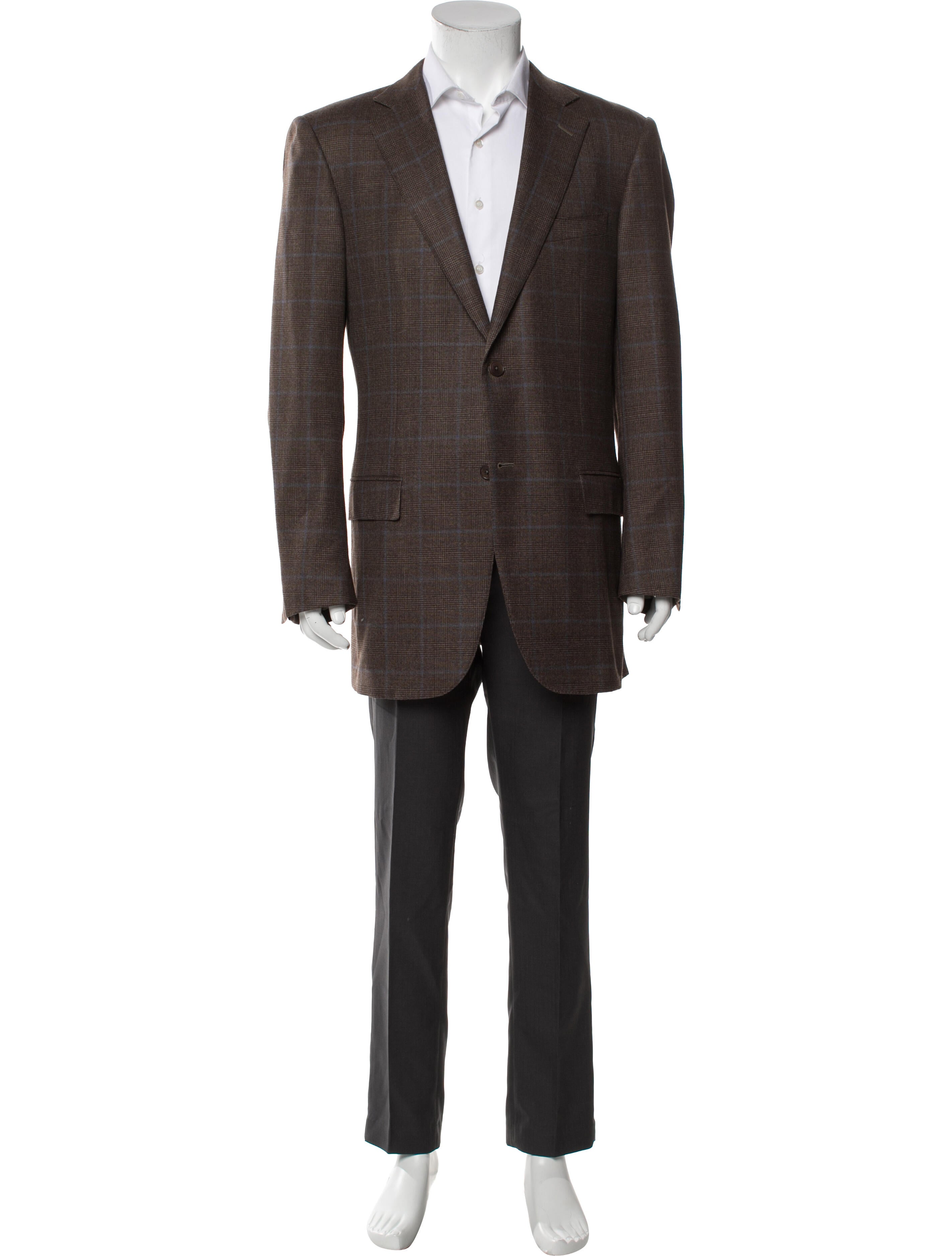Ermenegildo Zegna Wool Plaid Print Blazer