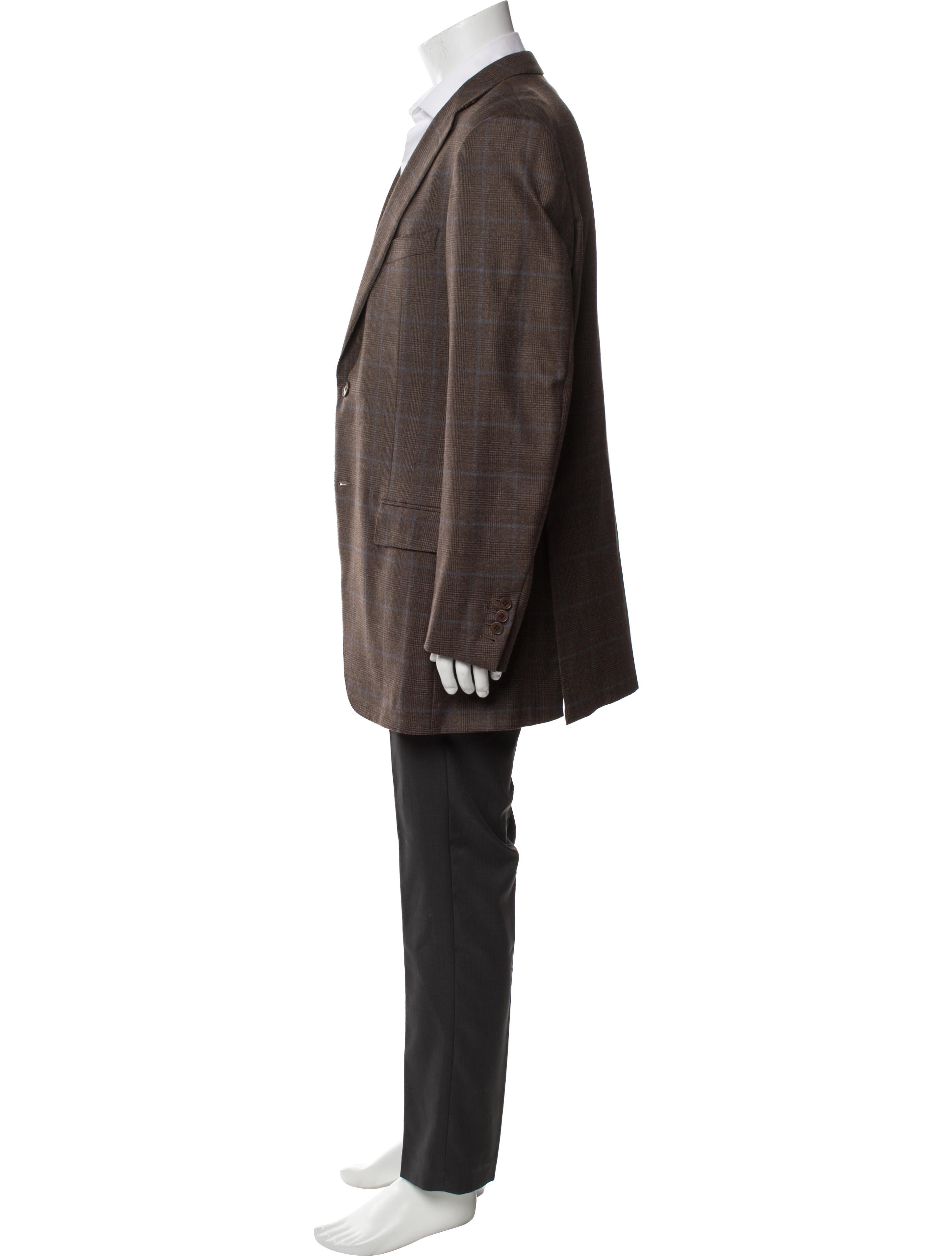 Ermenegildo Zegna Wool Plaid Print Blazer