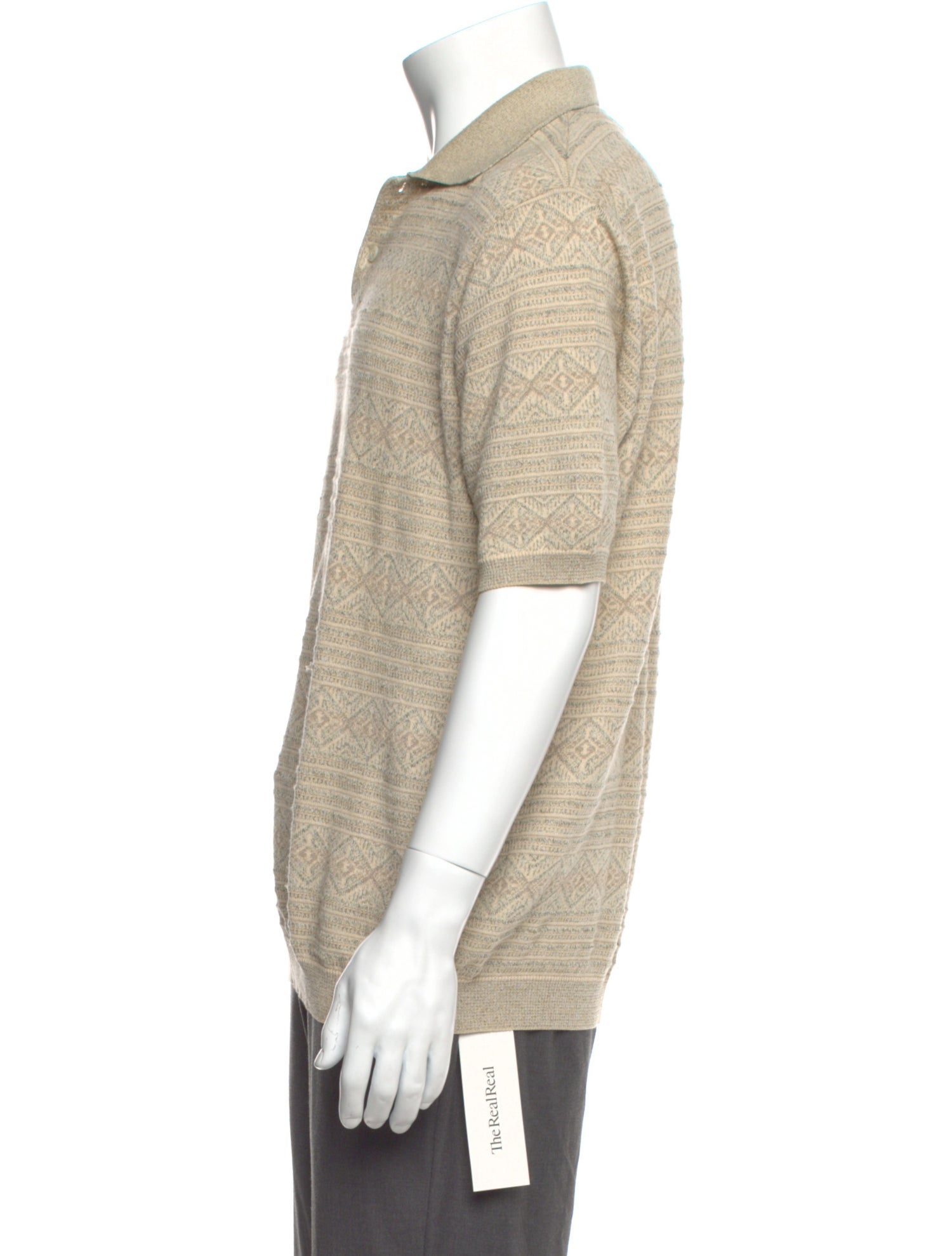 Ermenegildo Zegna Patterned Mock Neck Polo Sweater