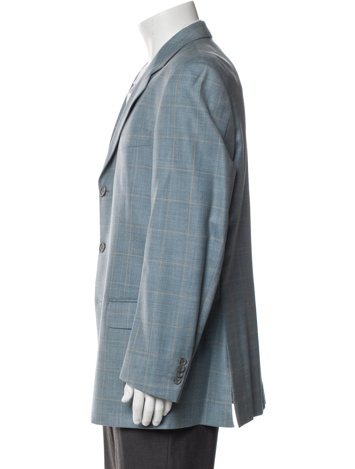 Ermenegildo Zegna Wool Plaid Print Blazer
