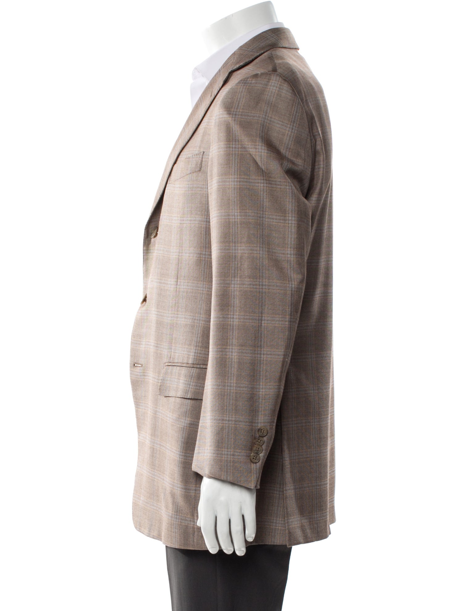 Ermenegildo Zegna Wool Plaid Print Blazer