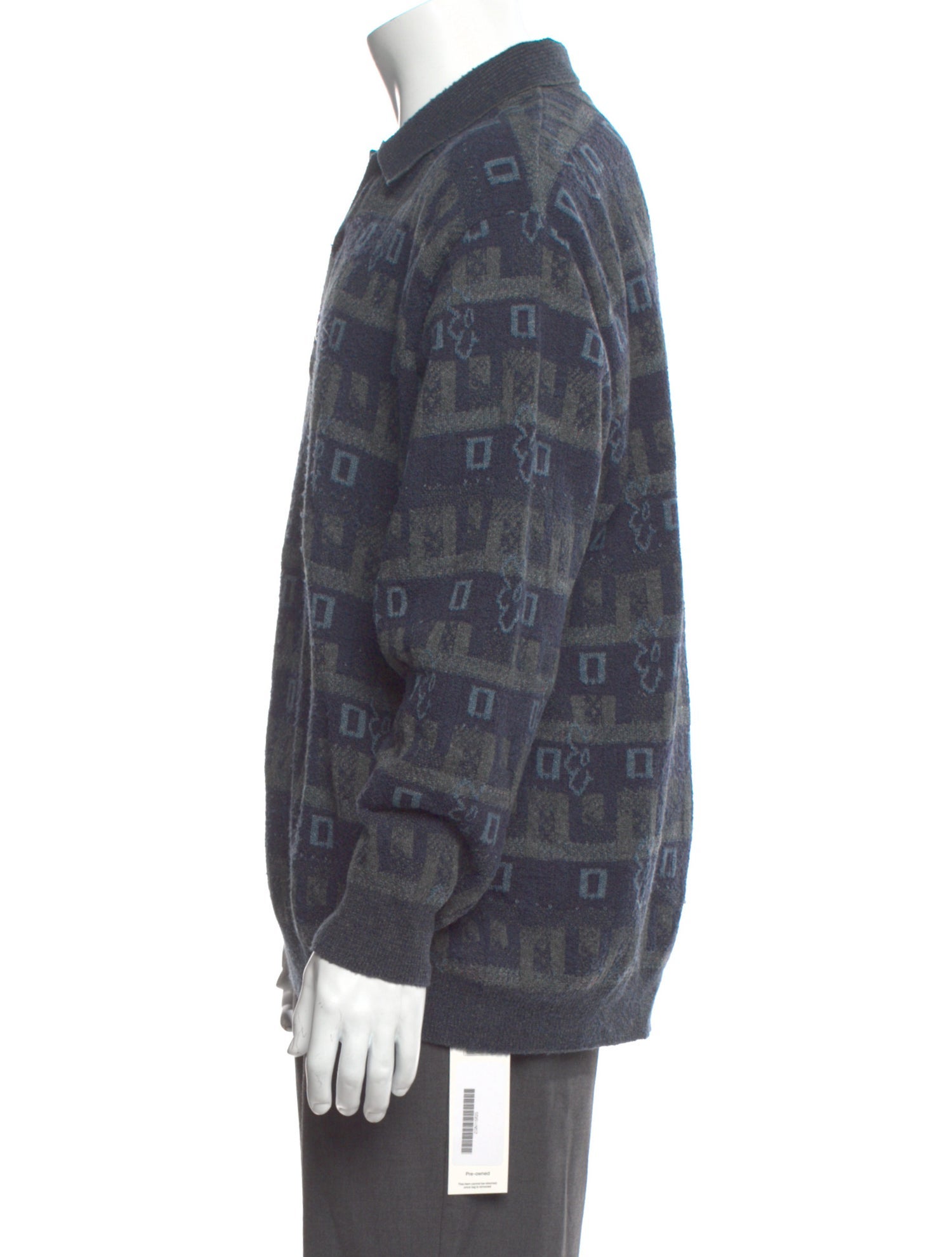 Ermenegildo Zegna Printed Collar Polo Sweater