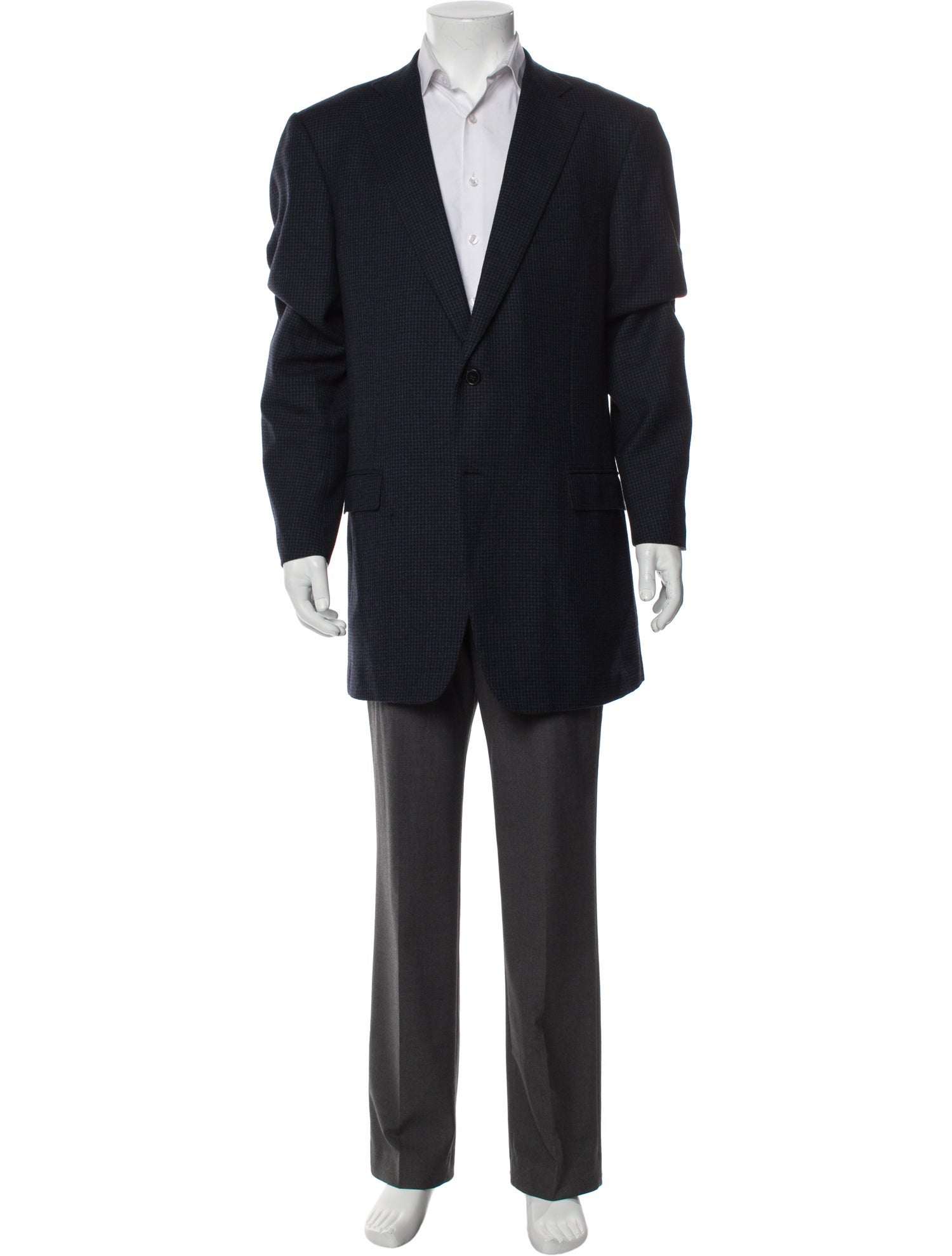 Ermenegildo Zegna Wool Plaid Print Blazer