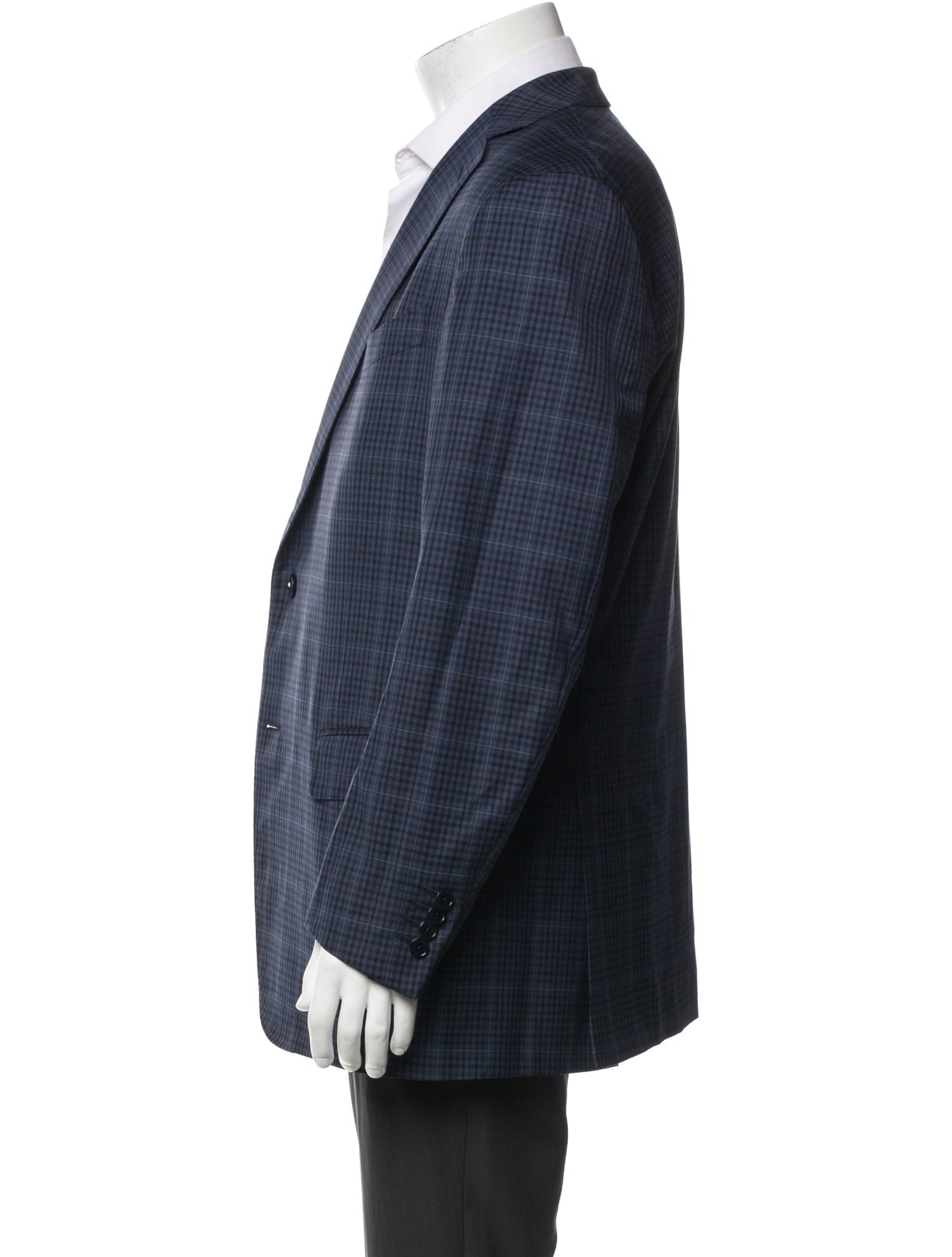Ermenegildo Zegna Wool Plaid Print Blazer