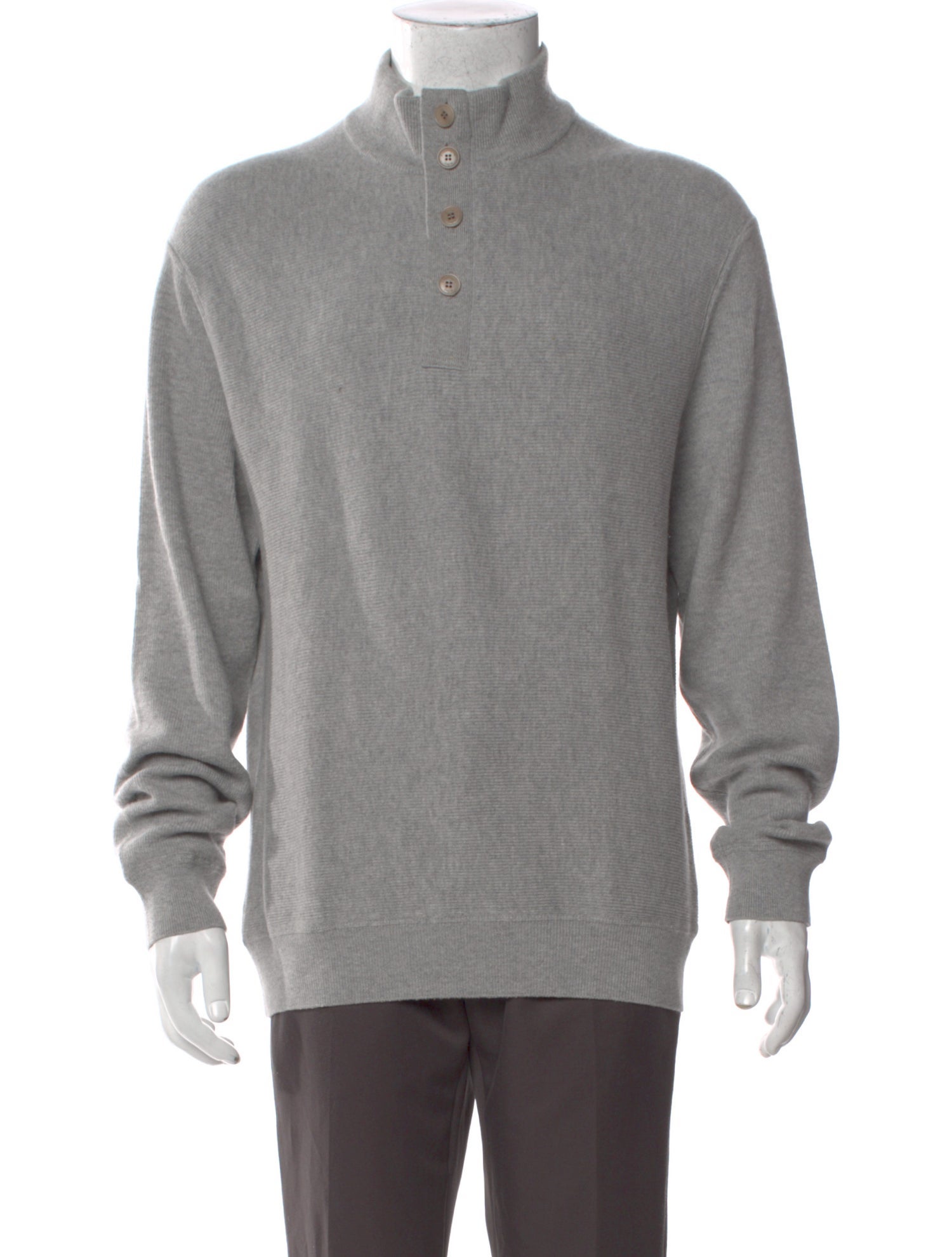 Ermenegildo Zegna Mock Neck Long Sleeve Polo Sweater