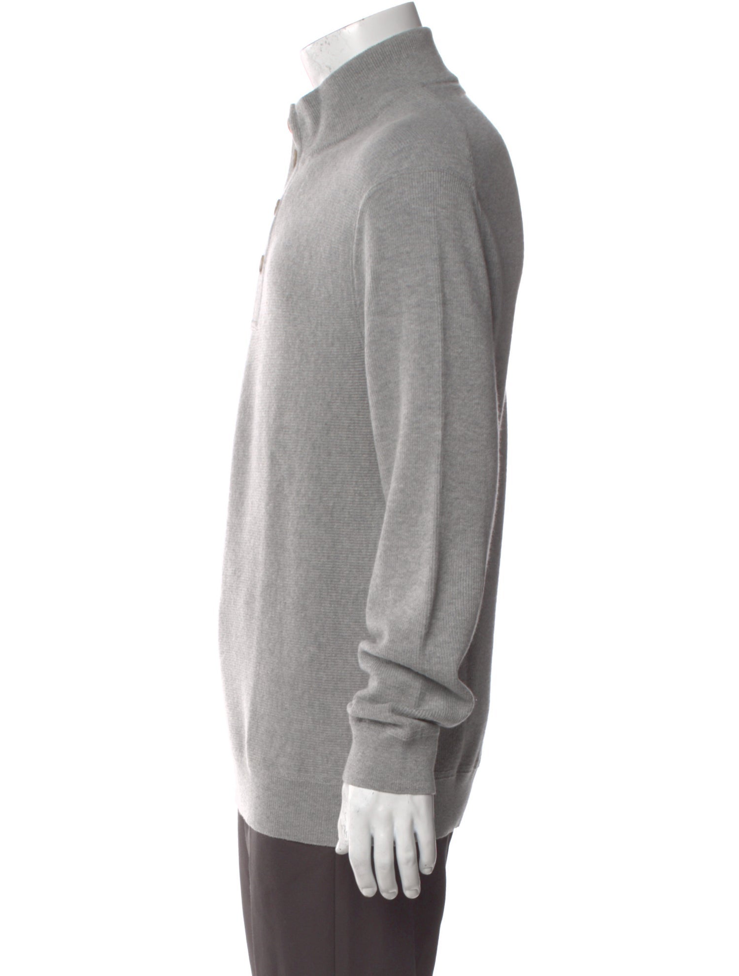 Ermenegildo Zegna Mock Neck Long Sleeve Polo Sweater