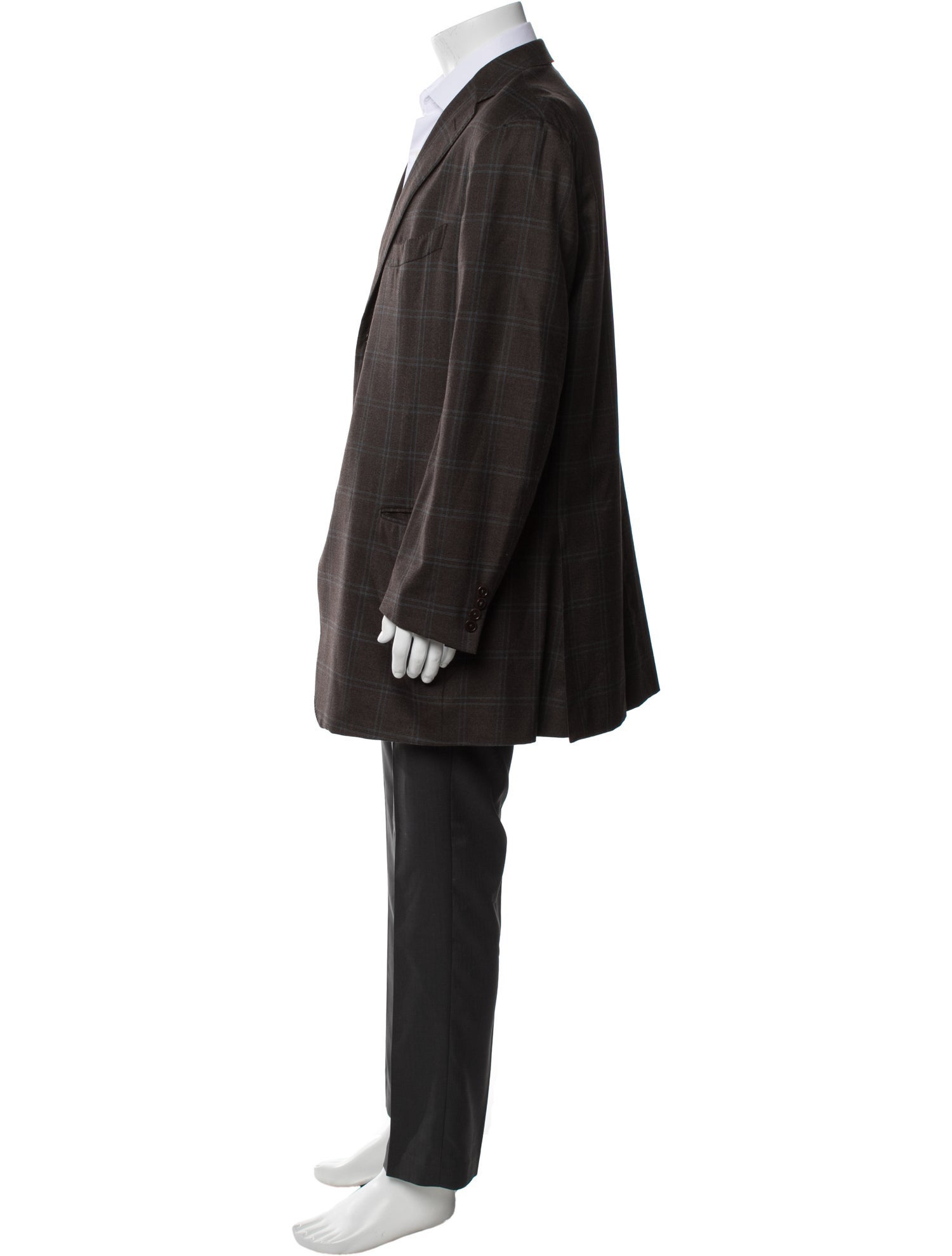 Ermenegildo Zegna Wool Plaid Print Blazer