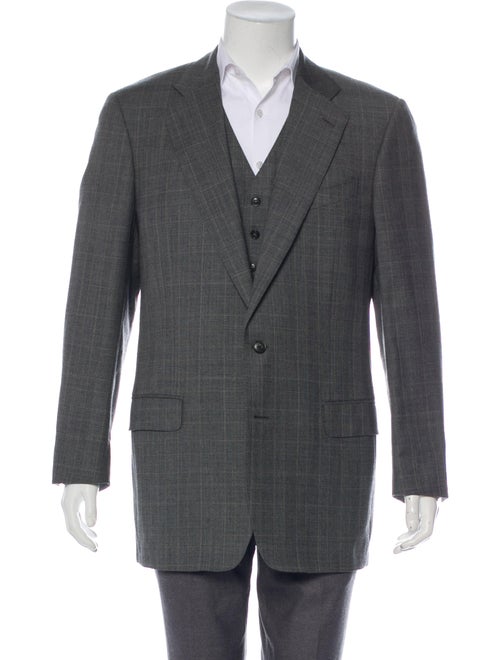 Ermenegildo Zegna Wool Plaid Two-Piece Set grey