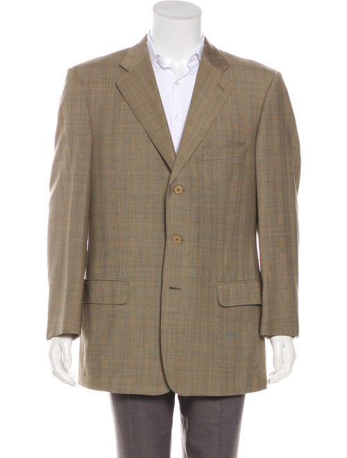 Ermenegildo Zegna Plaid Wool Blazer tan