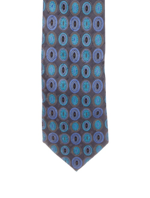 Ermenegildo Zegna Printed Silk Tie blue
