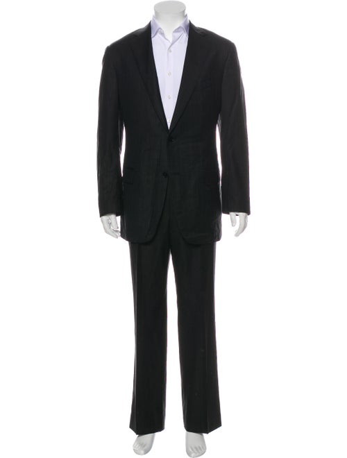 Ermenegildo Zegna Silk Striped Two-Piece Suit Blac