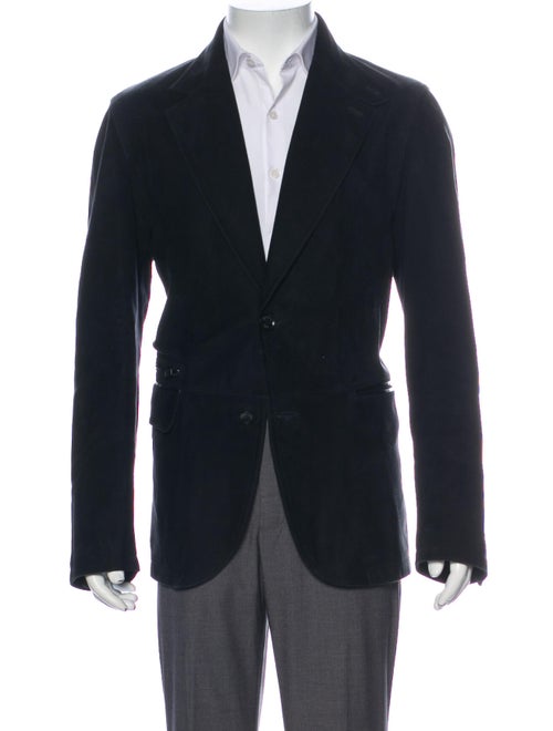 Ermenegildo Zegna Leather Blazer Black