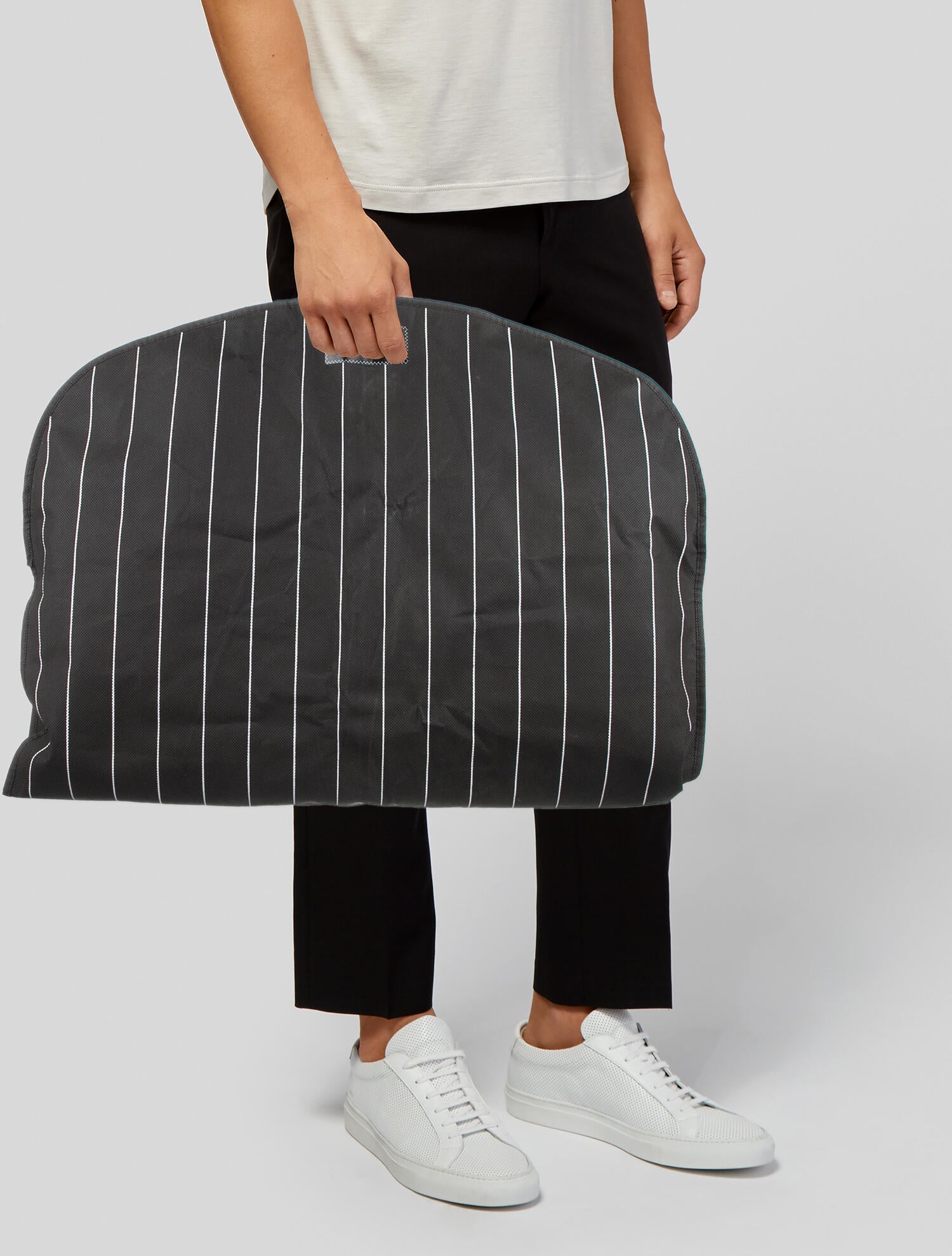 Ermenegildo Zegna Striped Garment Bag Black Garment Covers, Bags