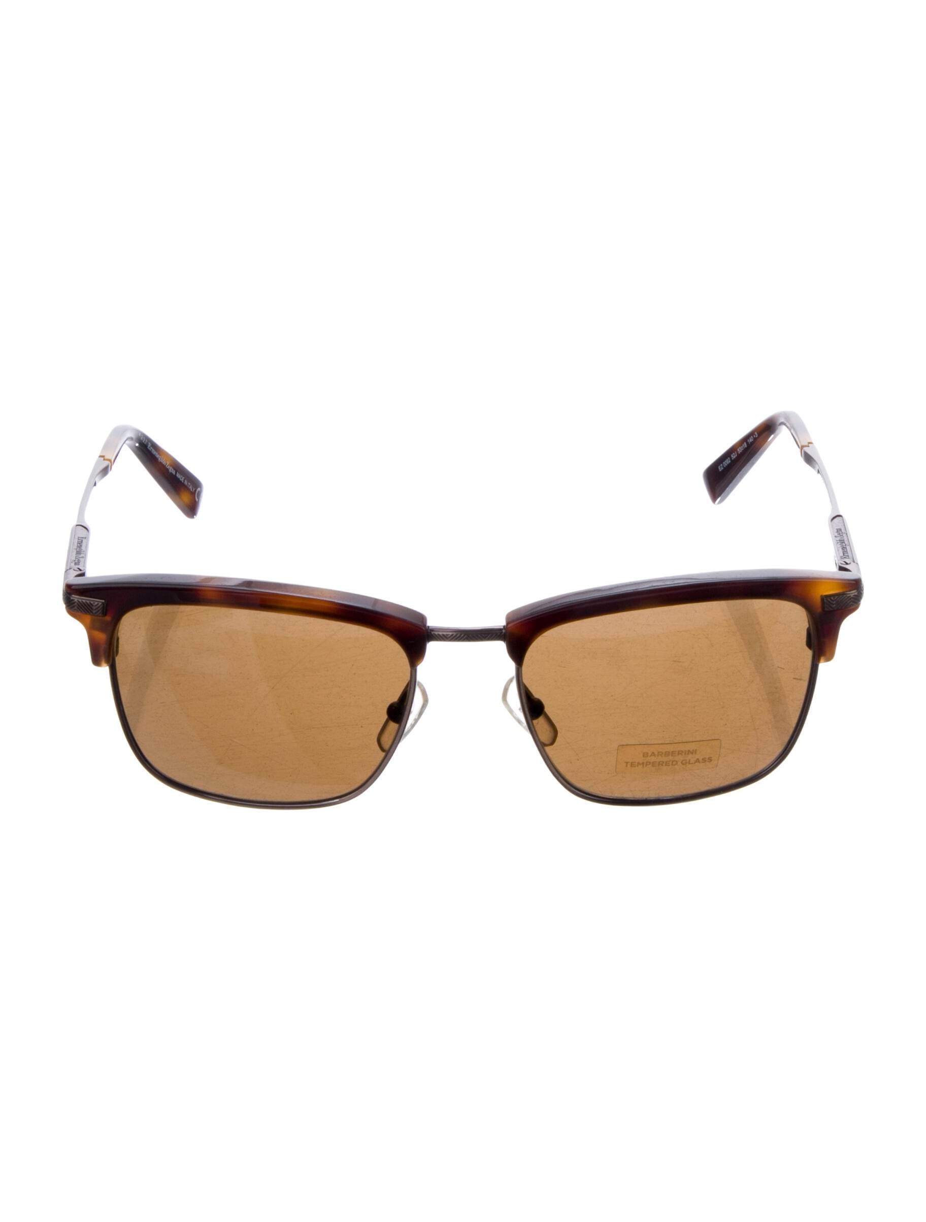 Ermenegildo Zegna Wayfarer Tinted Sunglasses Brown Sunglasses