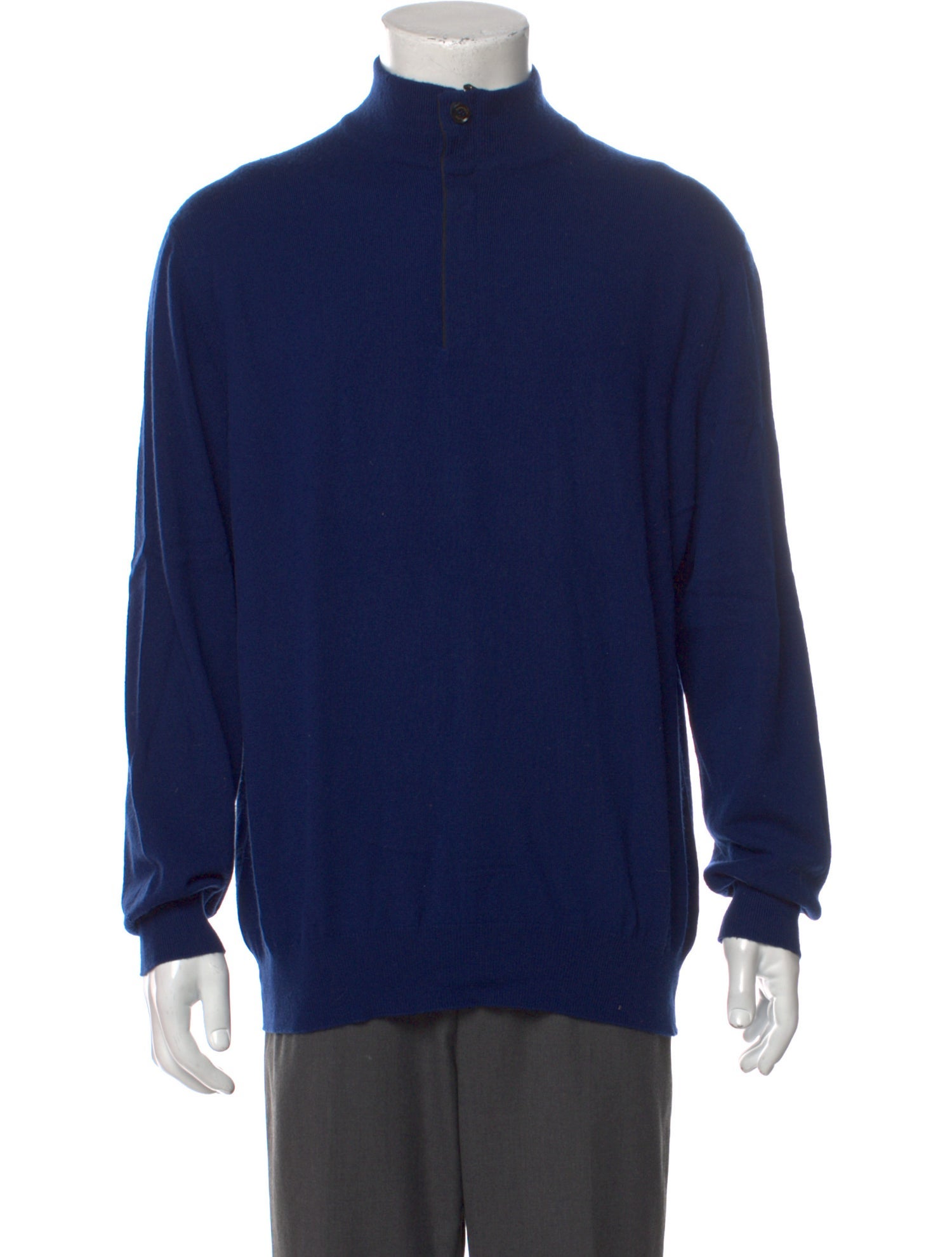 Loewe Colorblock Pattern Mock Neck Polo Sweater - Blue Sweaters ...