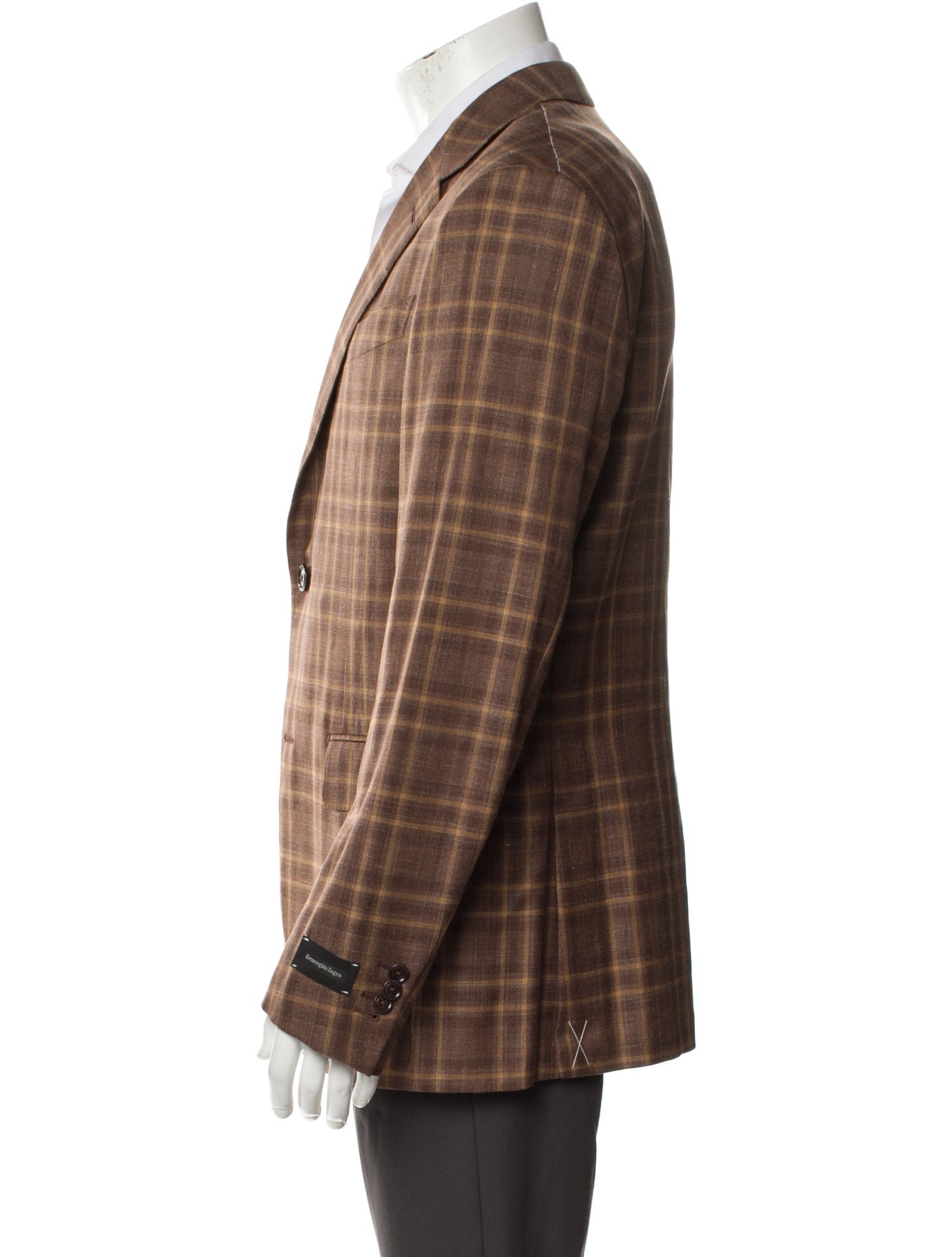 Ermenegildo Zegna Wool Plaid Print Blazer