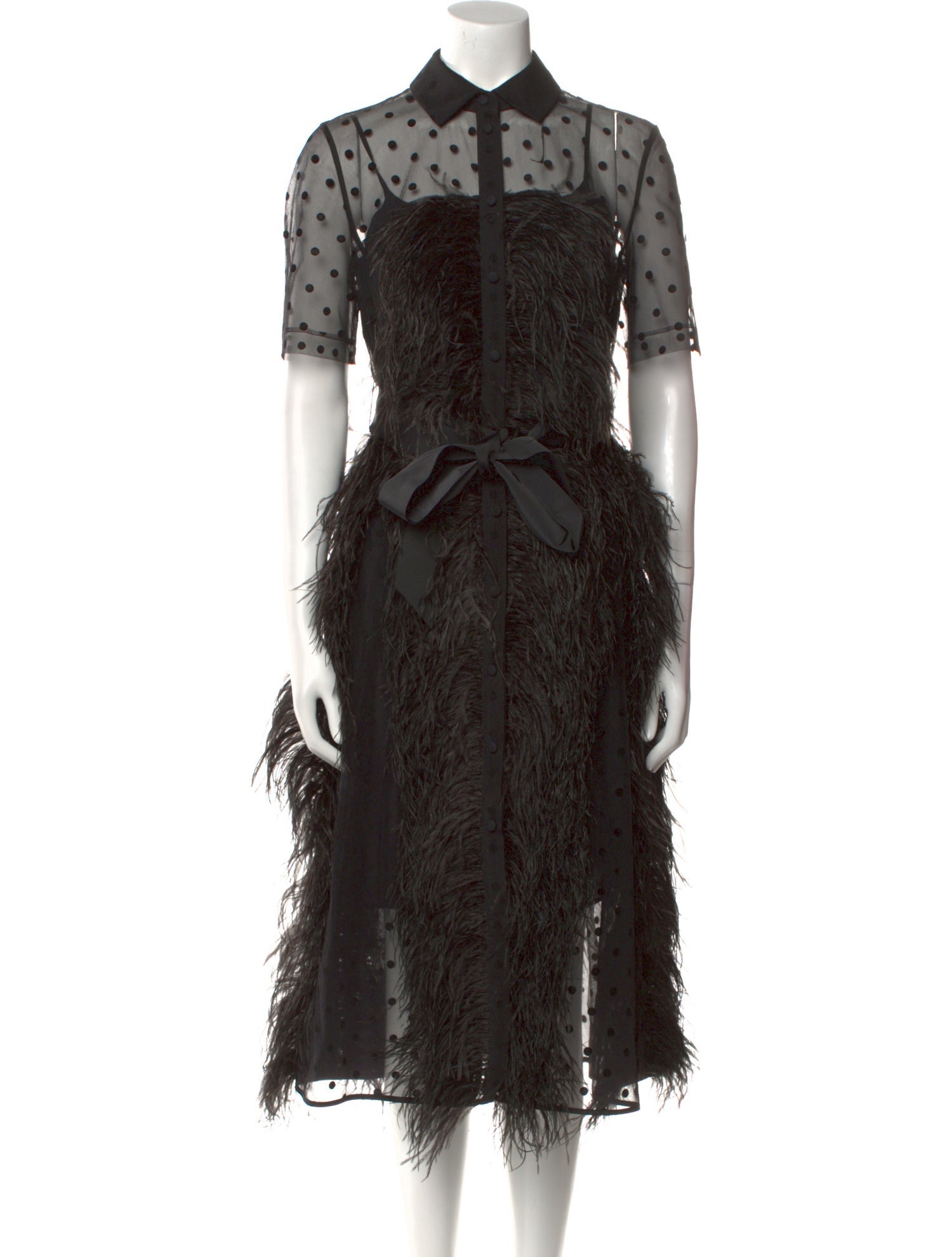 Huishan Zhang Lace Pattern Knee-Length Dress