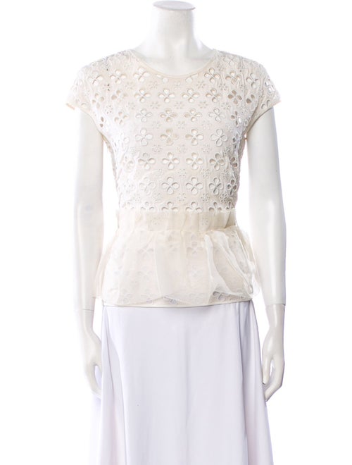 Huishan Zhang Silk Lace Pattern Top
