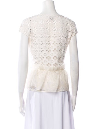 Huishan Zhang Silk Lace Pattern Top