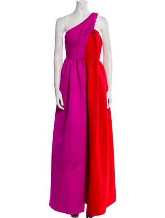 Huishan Zhang Colorblock Pattern Long Dress