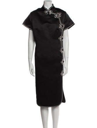 Huishan Zhang Mock Neck Midi Length Dress