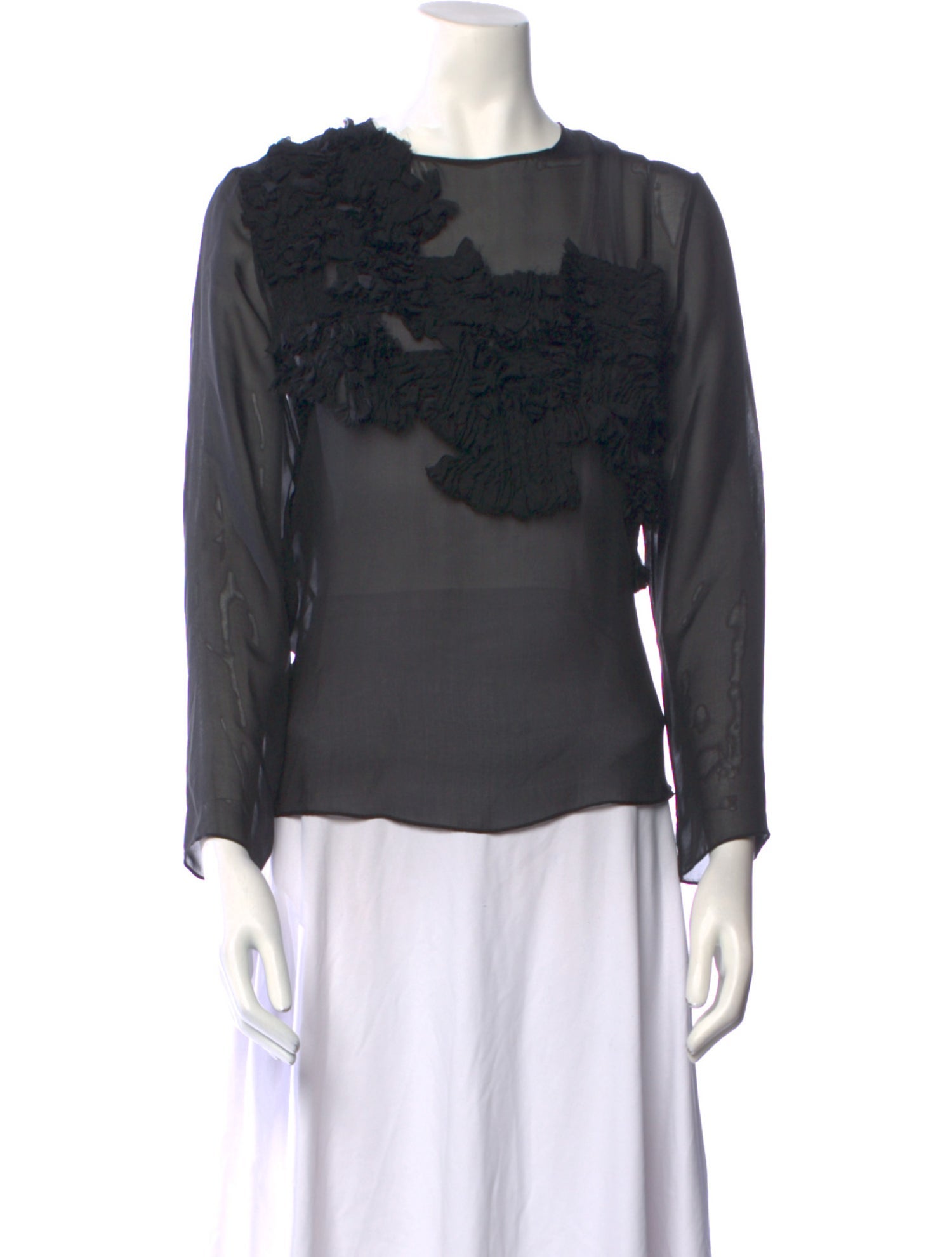 Xu Zhi Bateau Neckline Three-Quarter Sleeve Blouse