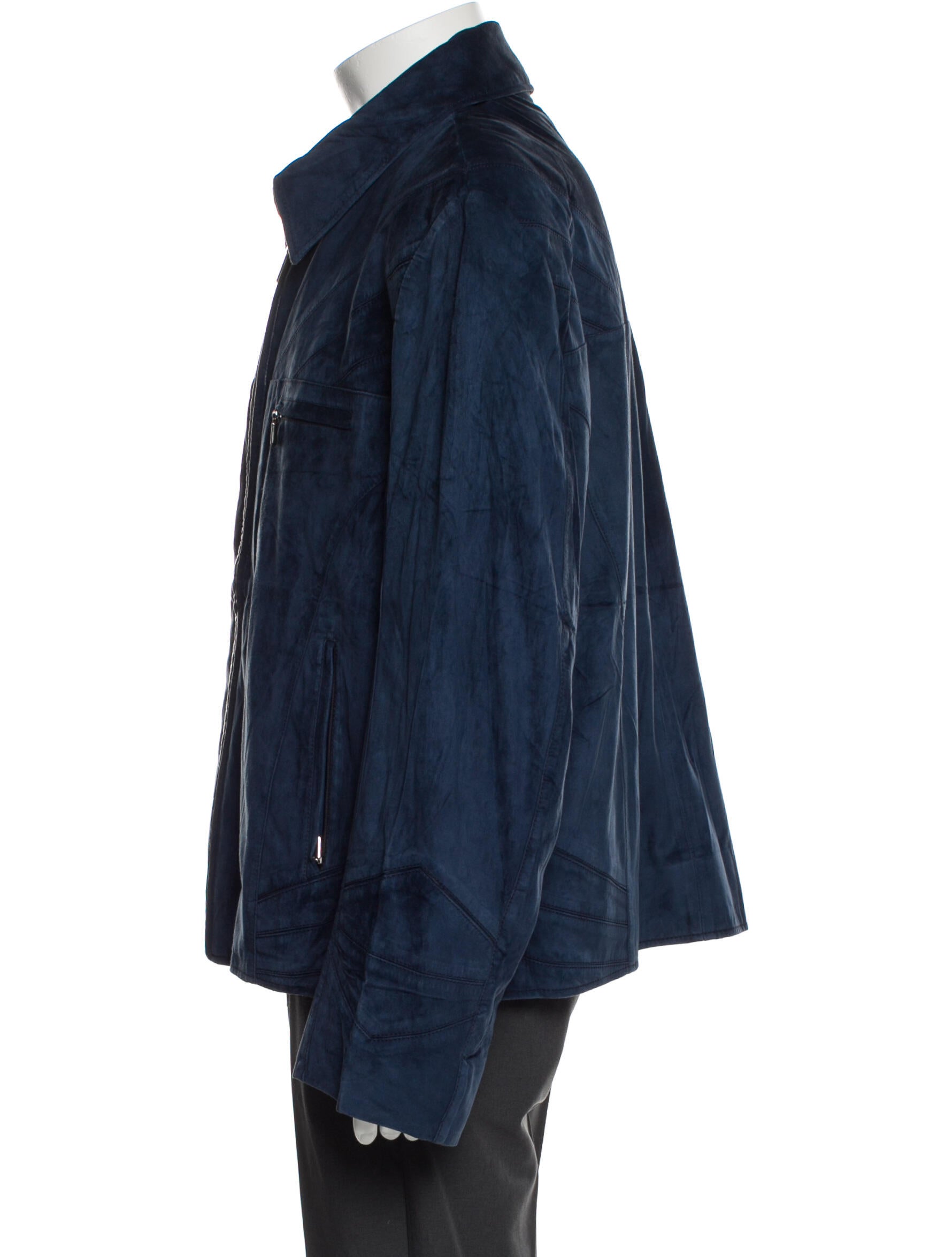 Zilli Calfskin Denim Jacket - Blue Outerwear, Clothing - ZIL21917 | The ...