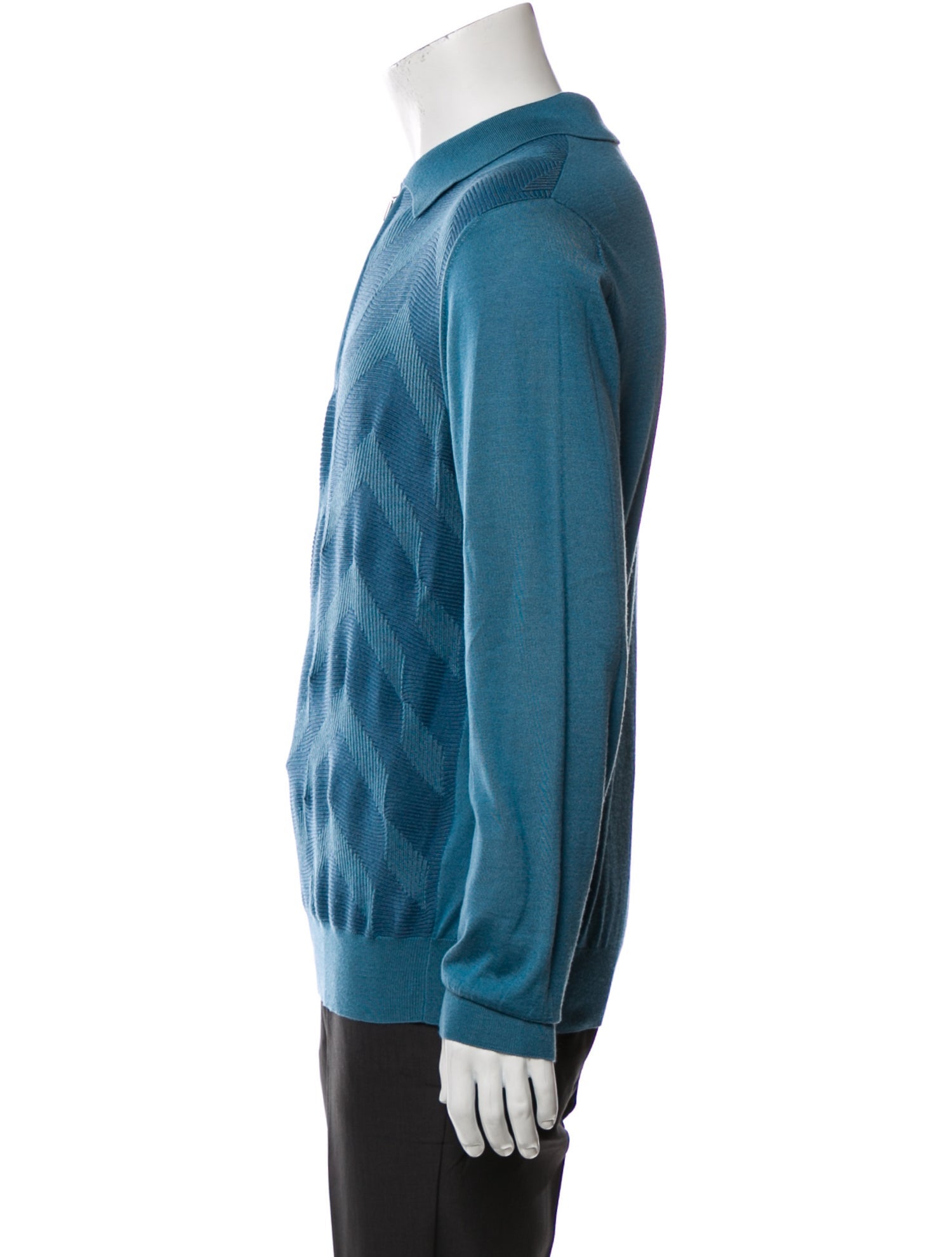 Zilli Cashmere Striped Polo Sweater