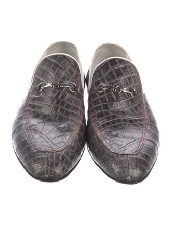 Zilli Crocodile Printed Dress Loafers