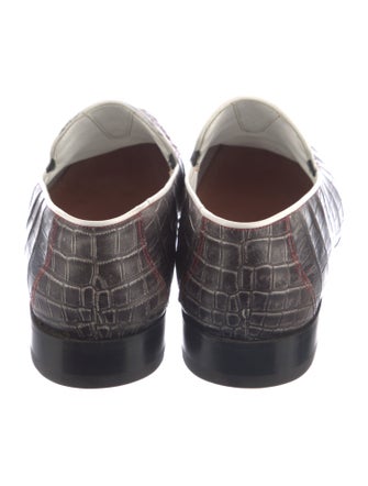 Zilli Crocodile Printed Dress Loafers