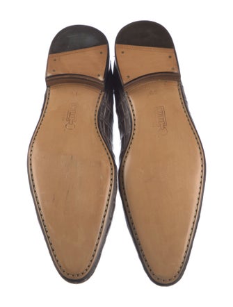 Zilli Crocodile Printed Dress Loafers