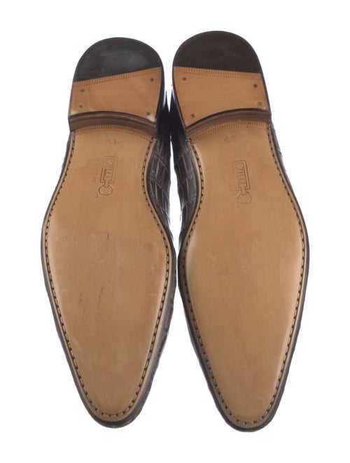Zilli Crocodile Printed Dress Loafers