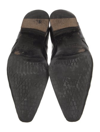 Zilli Leather Animal Print Derby Shoes