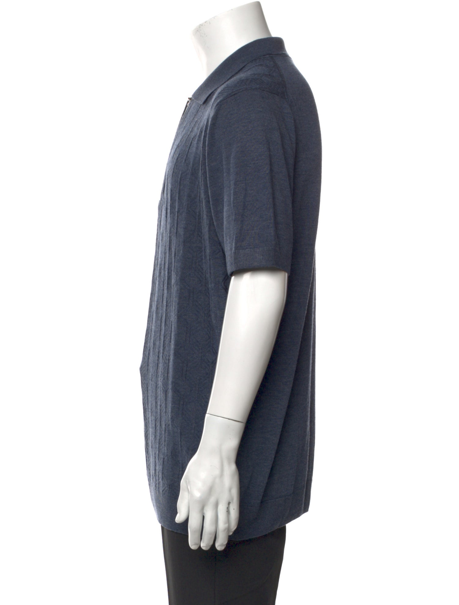 Zilli Mock Neck Short Sleeve Polo Sweater