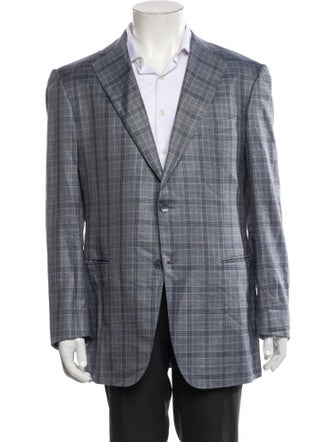 Zilli Wool Plaid Print Blazer