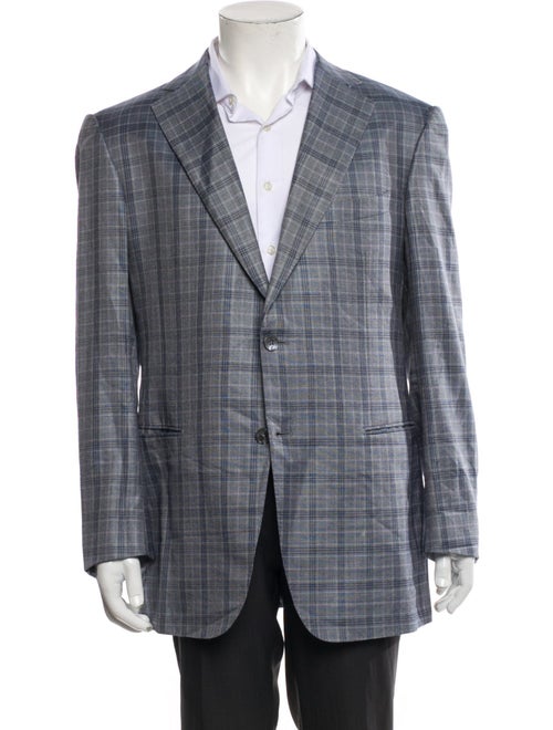 Zilli Wool Plaid Print Blazer