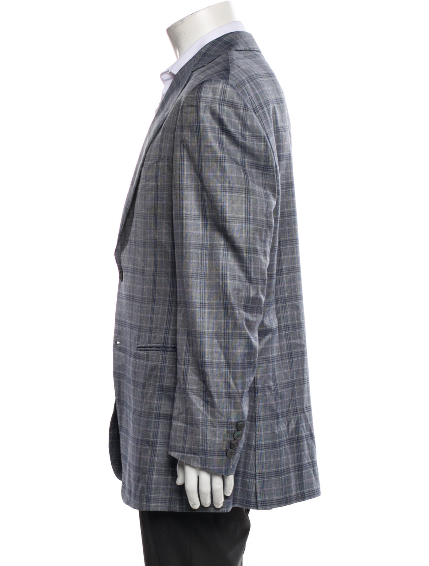 Zilli Wool Plaid Print Blazer