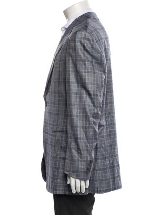 Zilli Wool Plaid Print Blazer