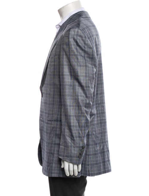 Zilli Wool Plaid Print Blazer