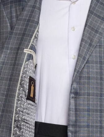 Zilli Wool Plaid Print Blazer