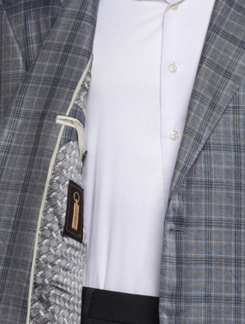 Zilli Wool Plaid Print Blazer