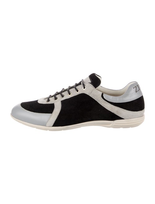 Zilli Leather Colorblock Pattern Sneakers