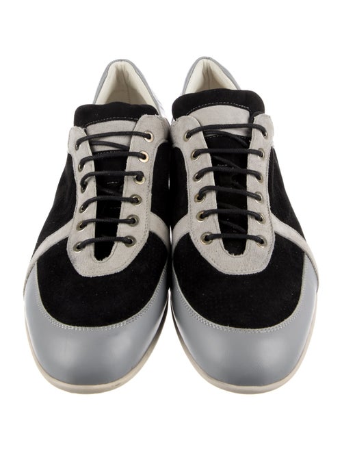 Zilli Leather Colorblock Pattern Sneakers