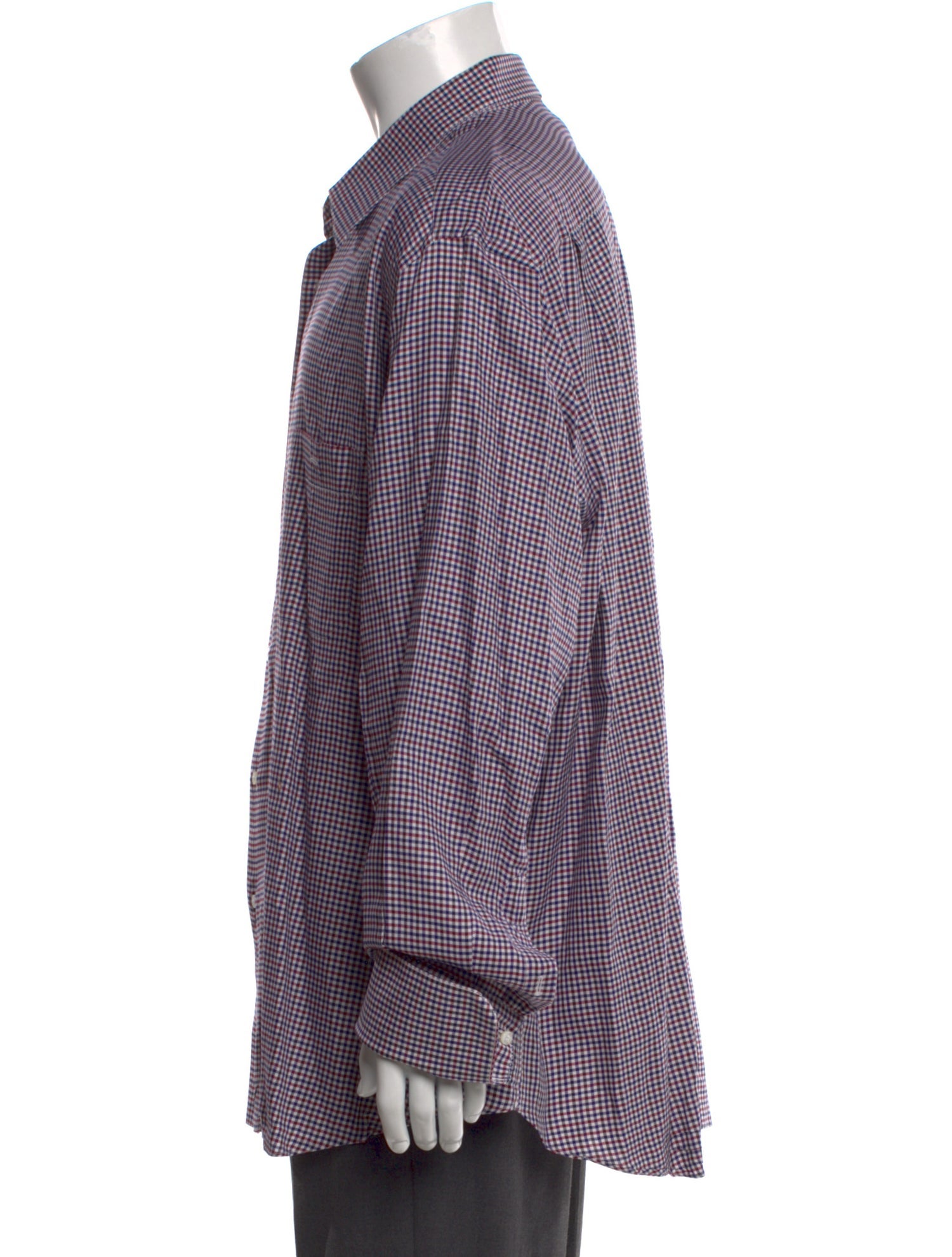 Zilli Plaid Print Long Sleeve Dress Shirt